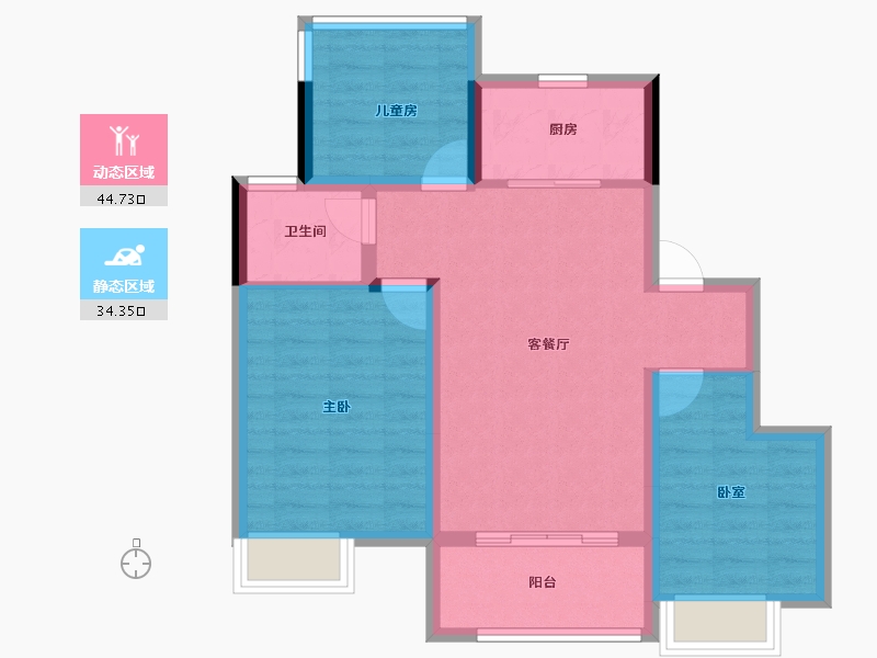 安徽省-合肥市-和悦庐鸣-70.40-户型库-动静分区