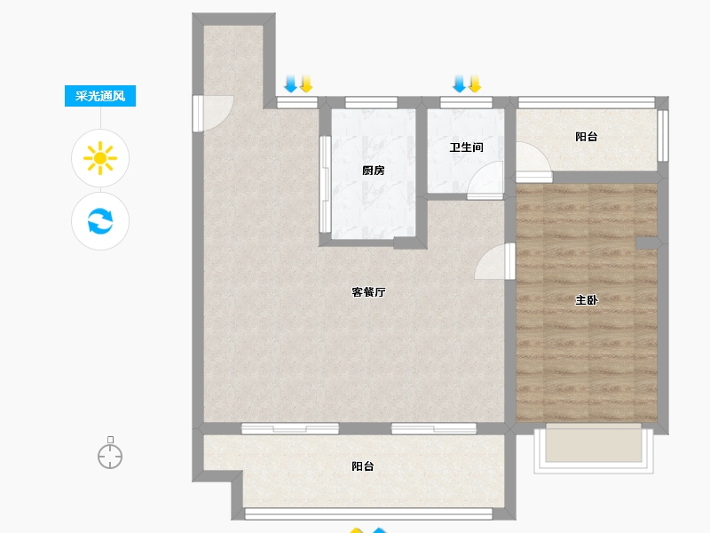 安徽省-合肥市-中南宸悦-76.00-户型库-采光通风