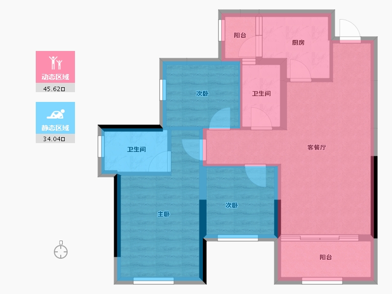 广西壮族自治区-玉林市-玉林绿地城-70.49-户型库-动静分区