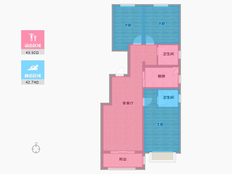 河北省-张家口市-汇鑫雍华府-92.00-户型库-动静分区