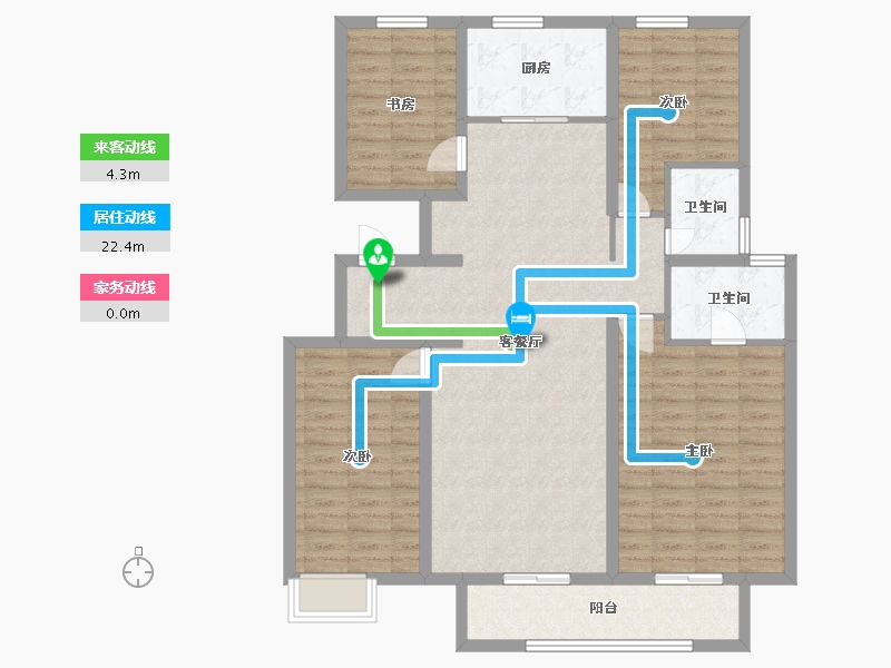 陕西省-西安市-龙记观园-126.00-户型库-动静线