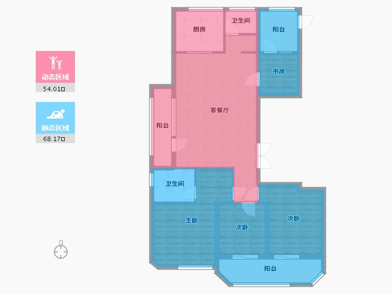 浙江省-金华市-现代城市花园-103.84-户型库-动静分区