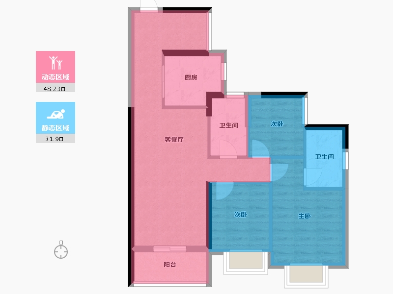 广东省-广州市-中建鄂旅投岭南悦府-71.00-户型库-动静分区