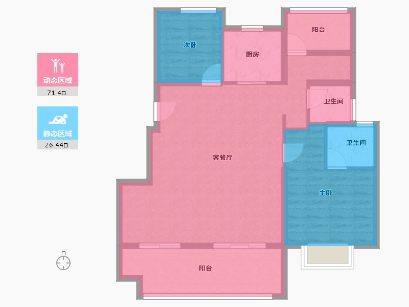 安徽省-合肥市-中南宸悦-88.00-户型库-动静分区