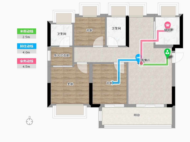 福建省-福州市-东江湾悦境-75.00-户型库-动静线