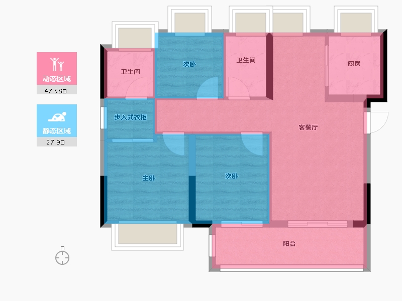 福建省-福州市-东江湾悦境-75.00-户型库-动静分区