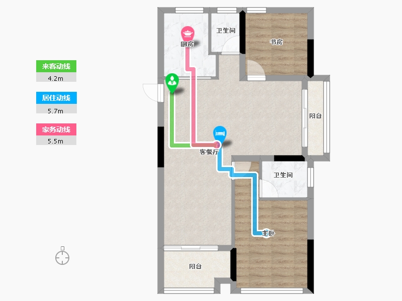 浙江省-嘉兴市-鸿栩·蔚蓝海岸府-71.20-户型库-动静线