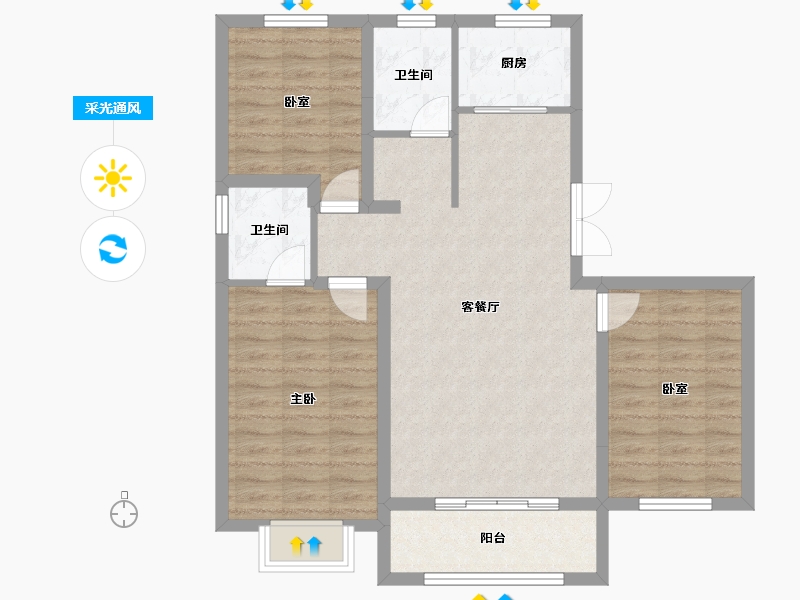 黑龙江省-哈尔滨市-江御府-87.13-户型库-采光通风