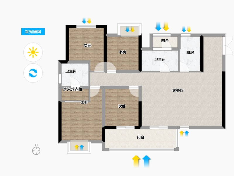 四川省-成都市-川发天府上城-104.25-户型库-采光通风