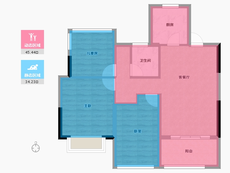 安徽省-合肥市-和悦庐鸣-71.20-户型库-动静分区