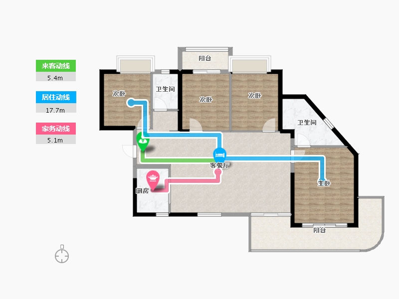 湖南省-长沙市-平吉上府-125.15-户型库-动静线