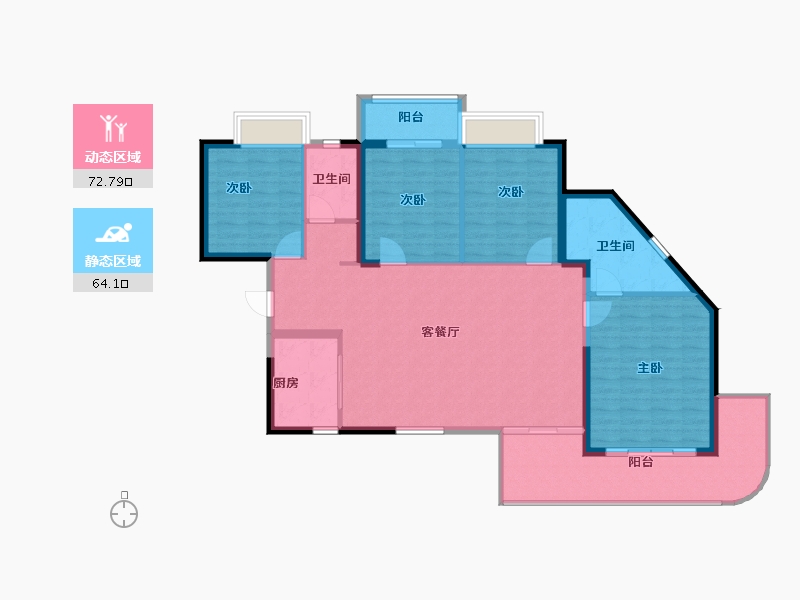 湖南省-长沙市-平吉上府-125.15-户型库-动静分区