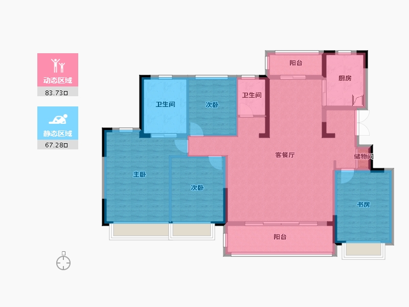 四川省-成都市-华润置地时代之城-136.51-户型库-动静分区