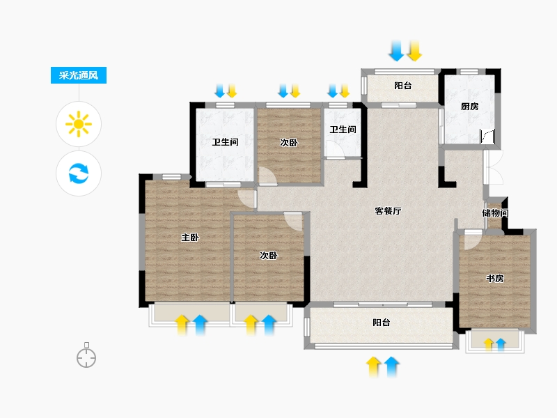 四川省-成都市-华润置地时代之城-136.51-户型库-采光通风