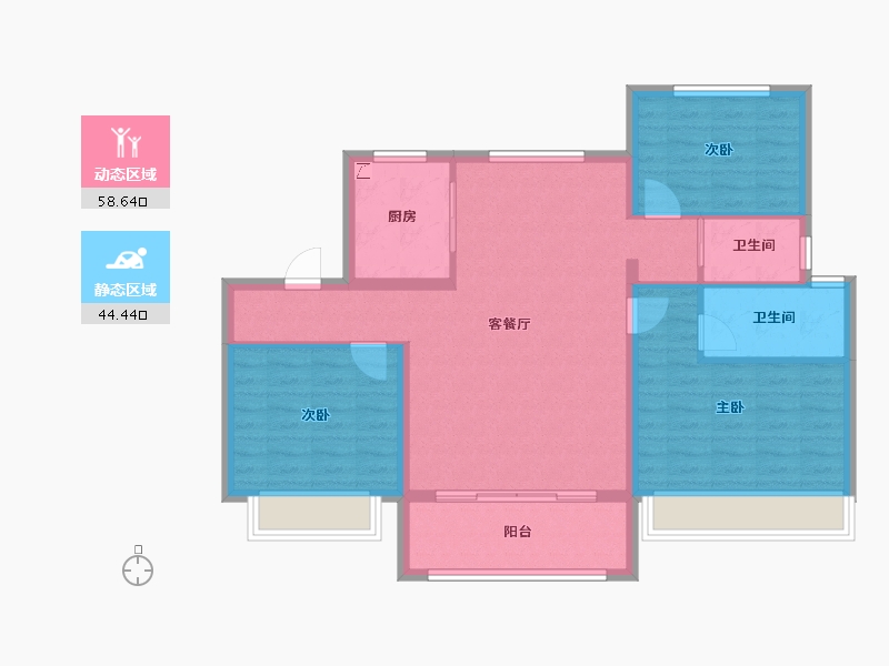 河南省-周口市-碧桂园颐和云著-92.84-户型库-动静分区