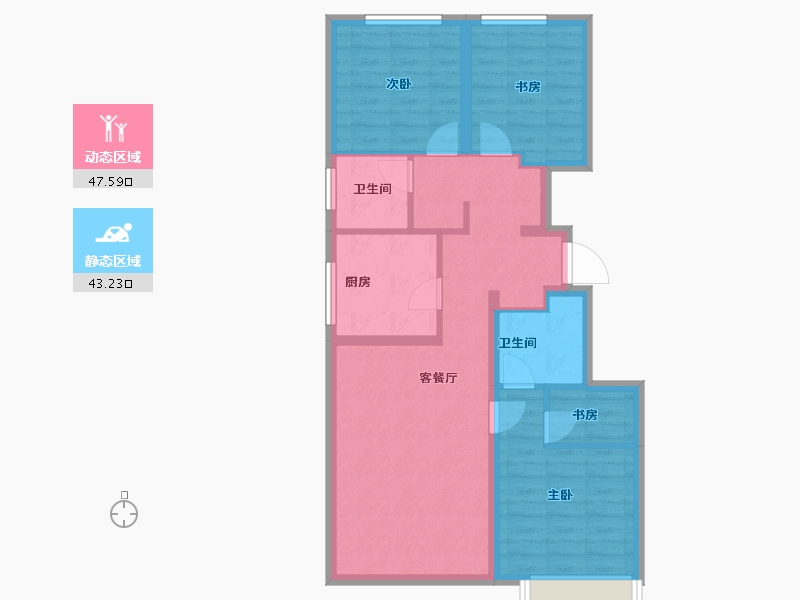 北京-北京市-中建学府印悦-80.77-户型库-动静分区