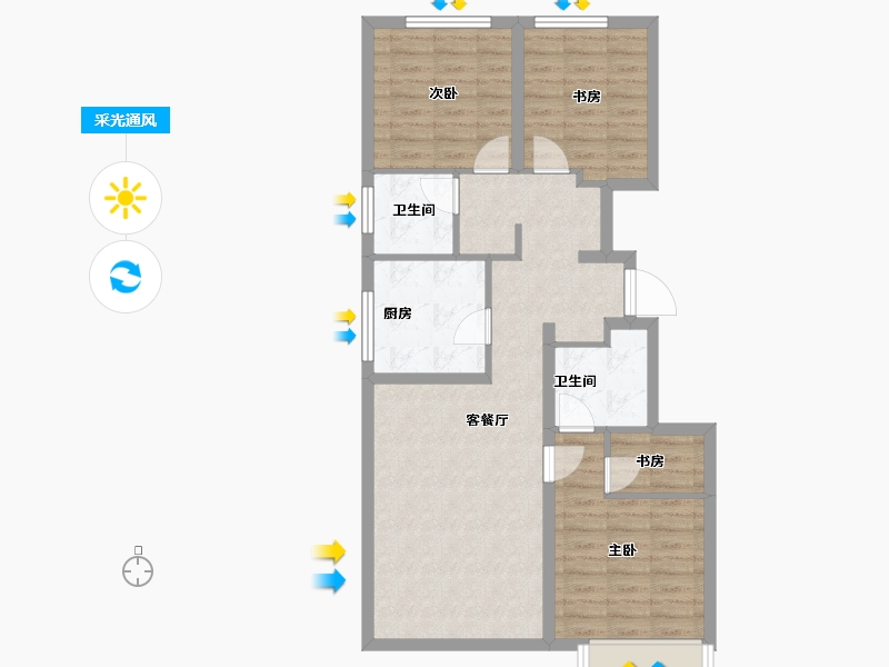 北京-北京市-中建学府印悦-80.77-户型库-采光通风