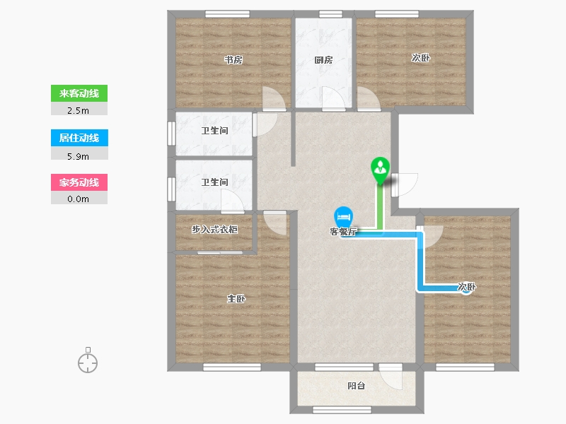 山东省-烟台市-鑫发小区-111.00-户型库-动静线