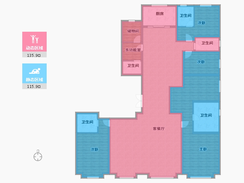 北京-北京市-壹·亮马-228.80-户型库-动静分区