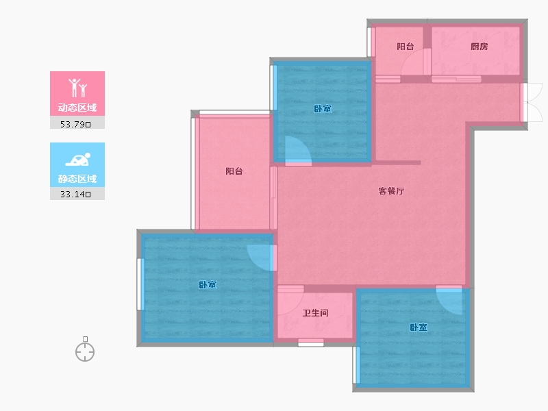 贵州省-六盘水市-大林城-76.80-户型库-动静分区