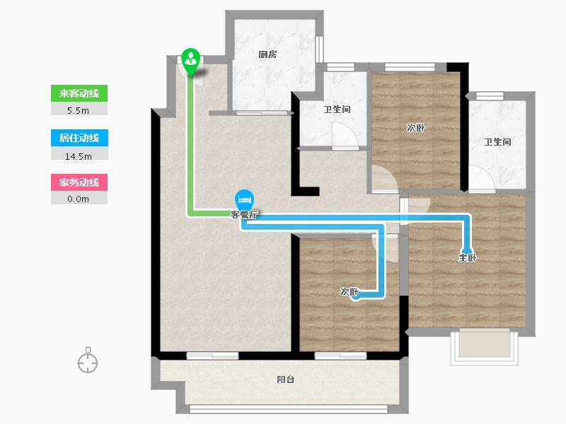 江苏省-常州市-弘阳上坤云革-84.80-户型库-动静线