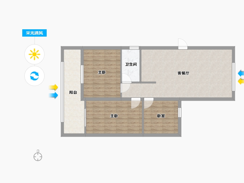 广东省-珠海市-豪景花园·翠景花园-91.33-户型库-采光通风