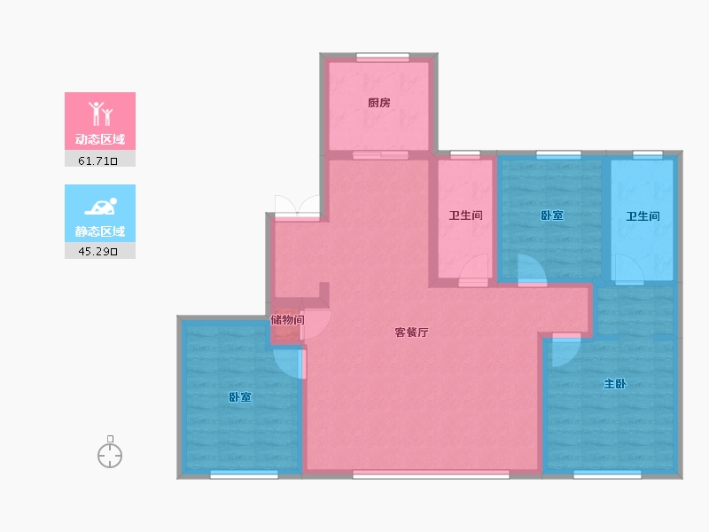 天津-天津市-阳光城和平101-95.30-户型库-动静分区