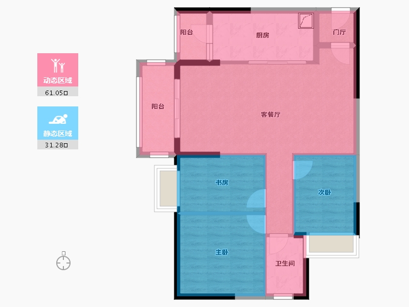 广东省-广州市-花东侨雅苑-82.93-户型库-动静分区