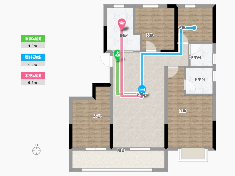 浙江省-宁波市-荣安柳岸风荷-100.00-户型库-动静线