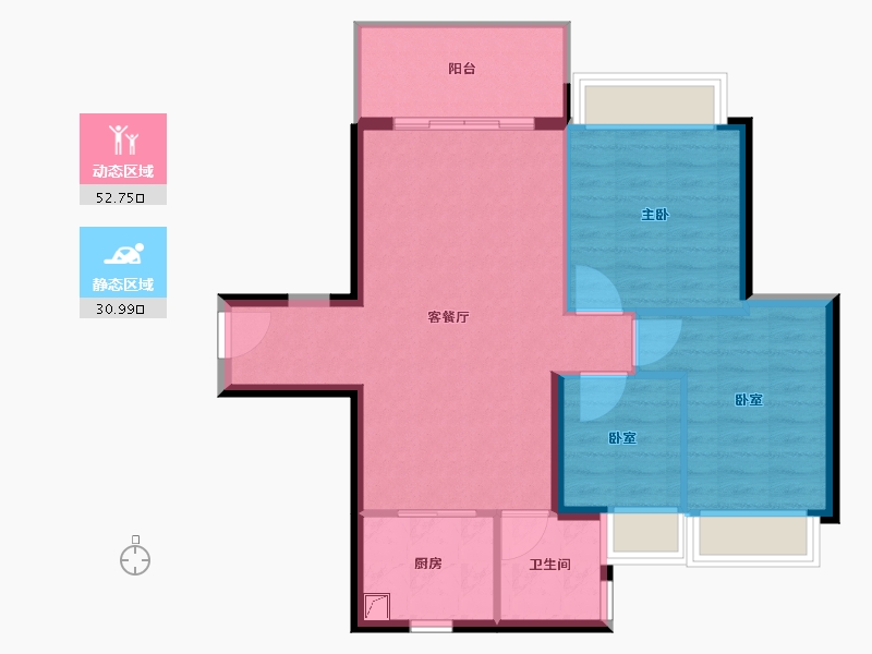 广东省-湛江市-华邦玥珑湾-75.98-户型库-动静分区