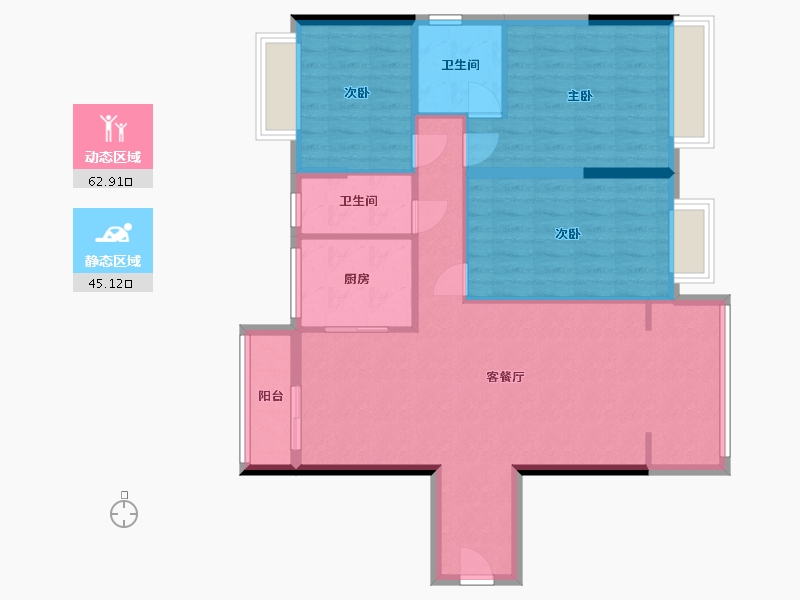 广西壮族自治区-梧州市-泰基巴黎公馆-113.00-户型库-动静分区