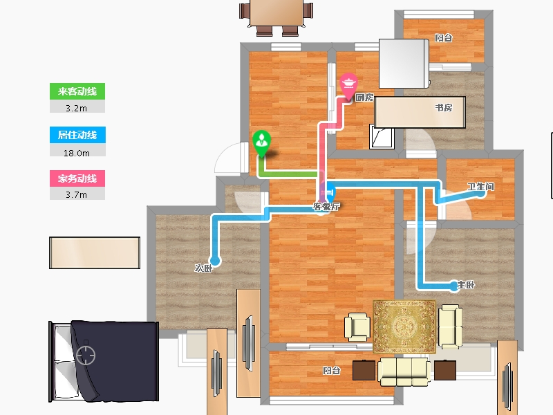 浙江省-宁波市-科创紫荆府-76.01-户型库-动静线