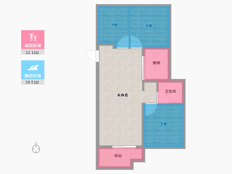 河北省-石家庄市-中海长安府-76.06-户型库-动静分区