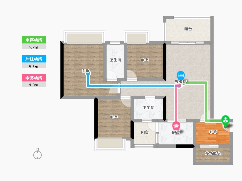 广东省-湛江市-金怡城市花园-85.02-户型库-动静线