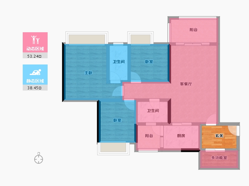 广东省-湛江市-金怡城市花园-85.02-户型库-动静分区