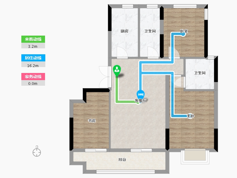 安徽省-巢湖市-文一锦门高第-83.15-户型库-动静线