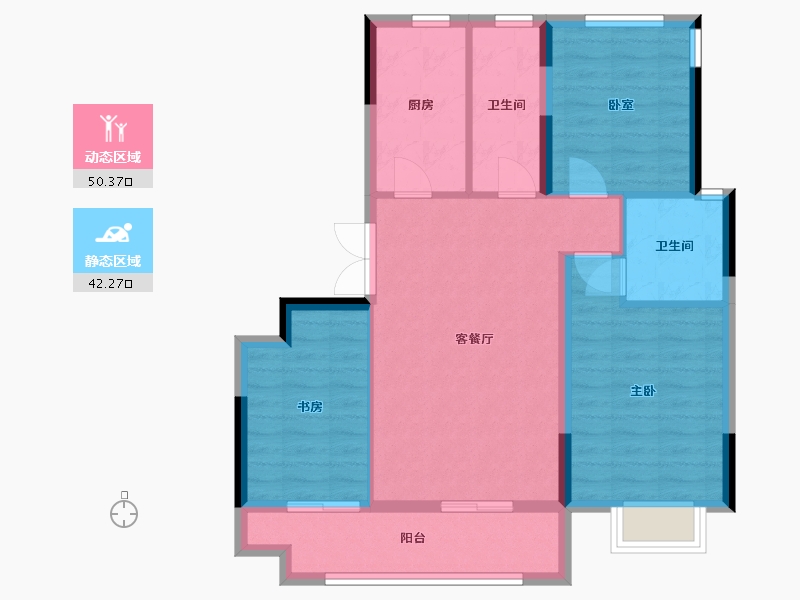 安徽省-巢湖市-文一锦门高第-83.15-户型库-动静分区