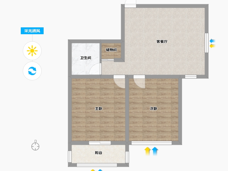 山西省-大同市-公园府-75.00-户型库-采光通风