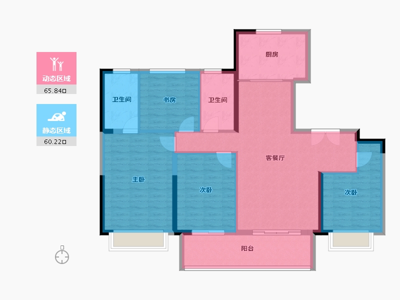 河南省-郑州市-正弘铂悦-114.40-户型库-动静分区