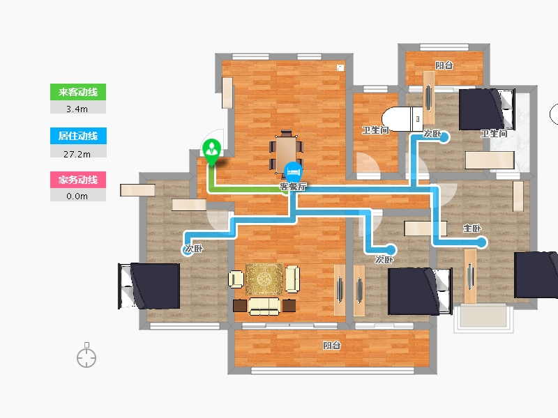 浙江省-宁波市-科创紫荆府-113.60-户型库-动静线