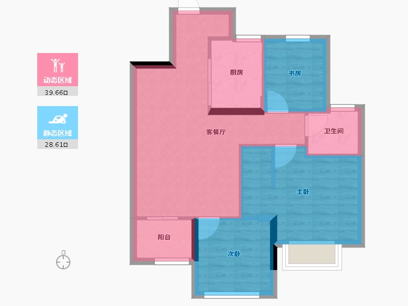 浙江省-嘉兴市-鸿栩·蔚蓝海岸府-60.80-户型库-动静分区