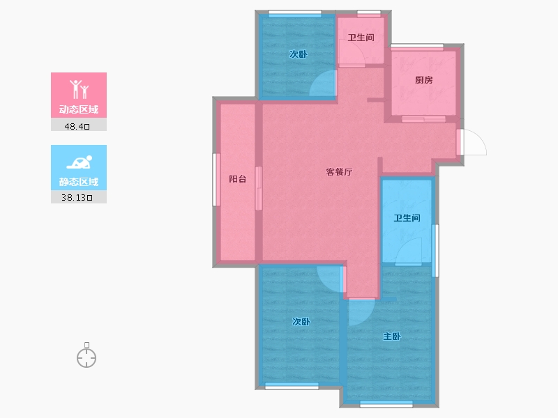 河北省-石家庄市-中南春风南岸-76.47-户型库-动静分区