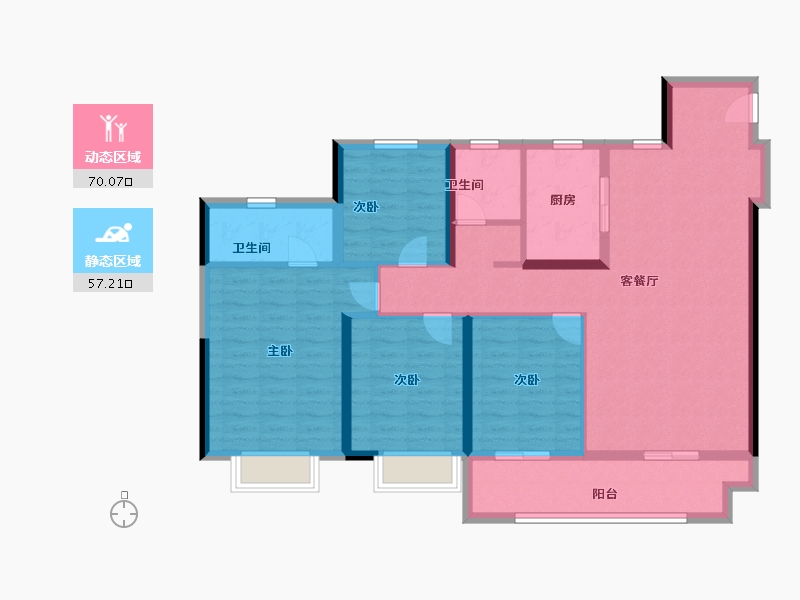 江苏省-常州市-弘阳上坤云革-114.40-户型库-动静分区