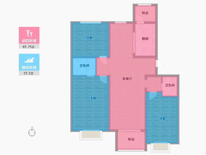 北京-北京市-航城壹号-108.80-户型库-动静分区