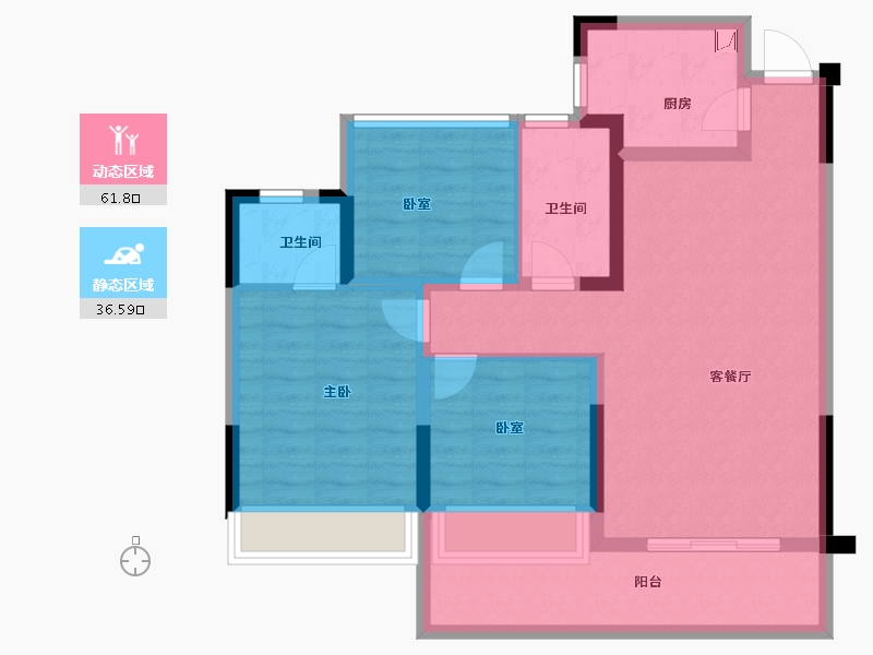 四川省-宜宾市-恒润安宁府-87.16-户型库-动静分区