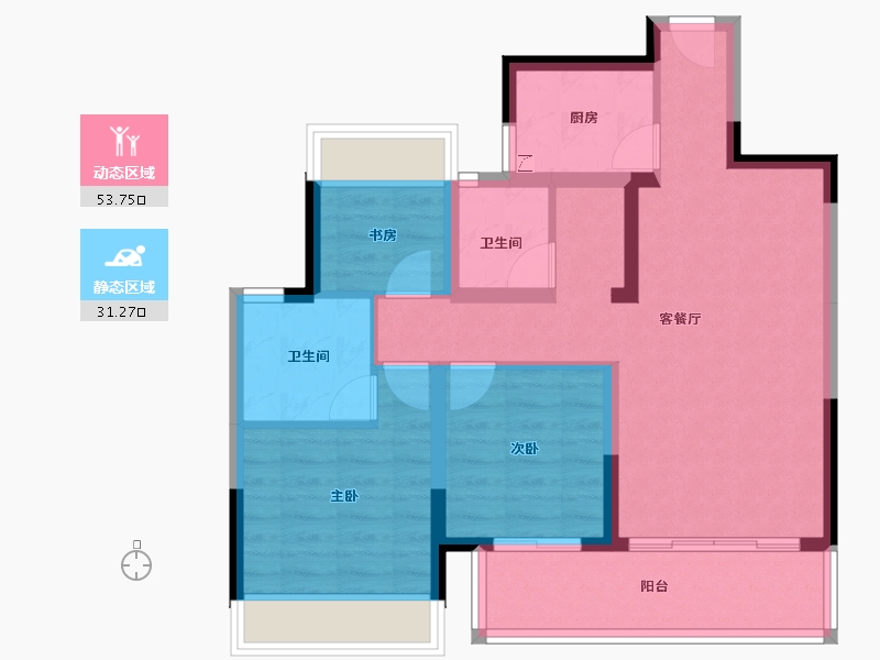 广西壮族自治区-南宁市-光明城市四期-75.05-户型库-动静分区