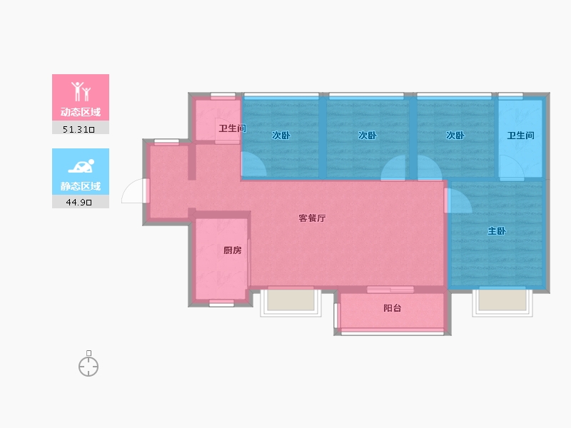 广东省-广州市-中建鄂旅投岭南悦府-86.00-户型库-动静分区