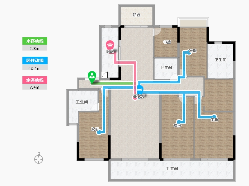 广西壮族自治区-南宁市-万科瑧山悦-234.99-户型库-动静线