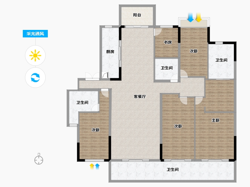 广西壮族自治区-南宁市-万科瑧山悦-234.99-户型库-采光通风