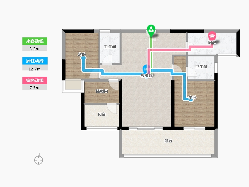 广东省-韶关市-碧桂园太阳城-95.97-户型库-动静线